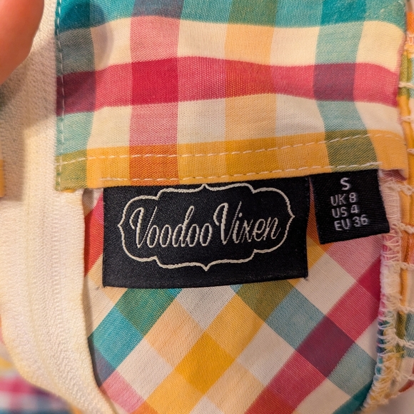 Gingham 50s style Voodoo Vixen fit and flare dress - Picture 8 of 8